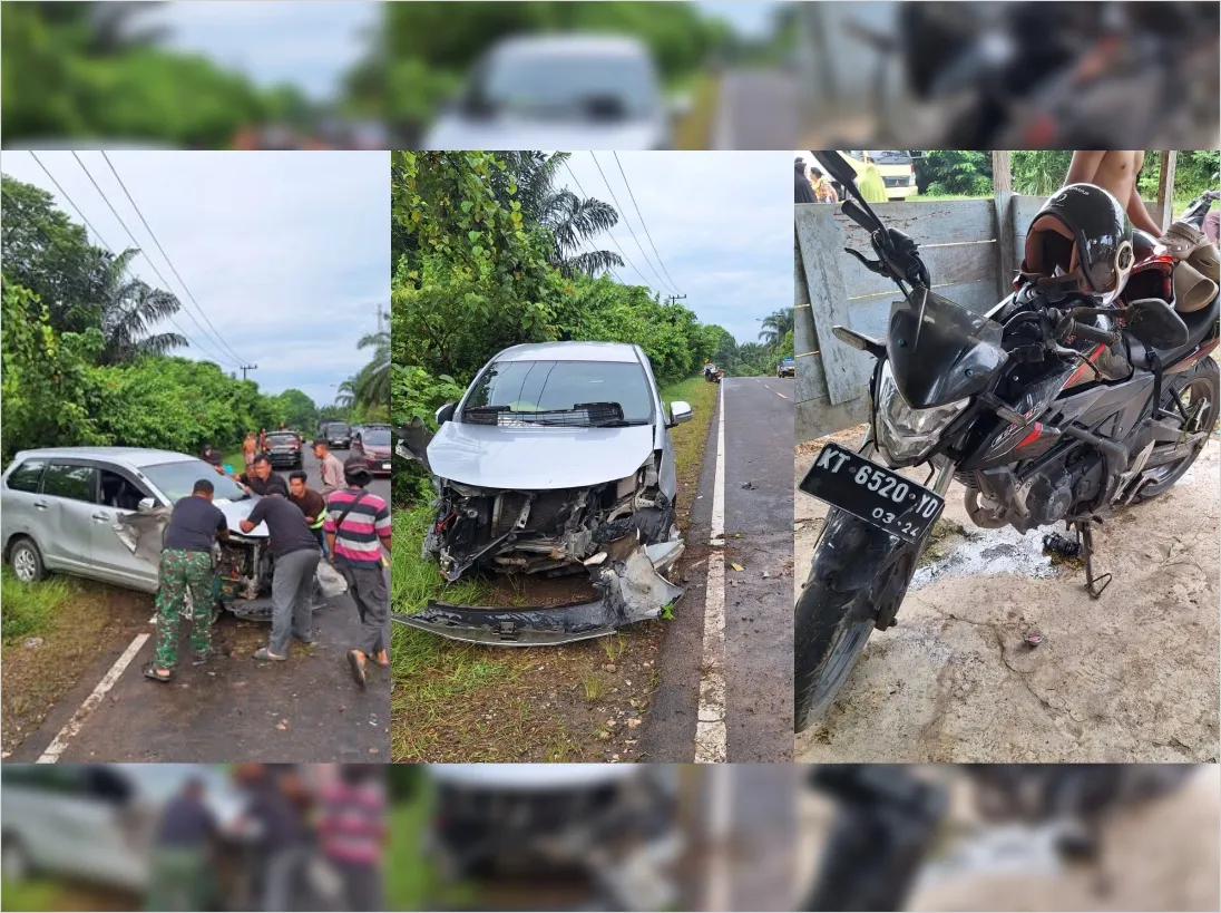 Kecelakaan Avanza dan Motor CB Terjadi di Desa Lolo, Satu Kendaraan Rusak Parah